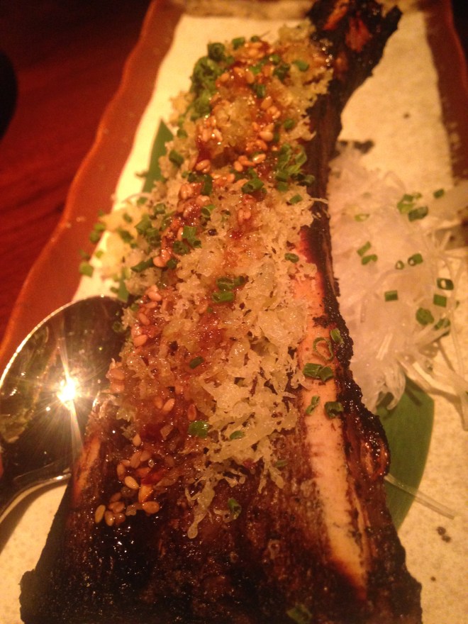 Grilled Bone Marrow and Spicy Sweet Garlic Soy